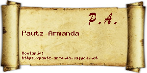 Pautz Armanda névjegykártya